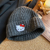 Cute Kitty cat embroidered woolen hat