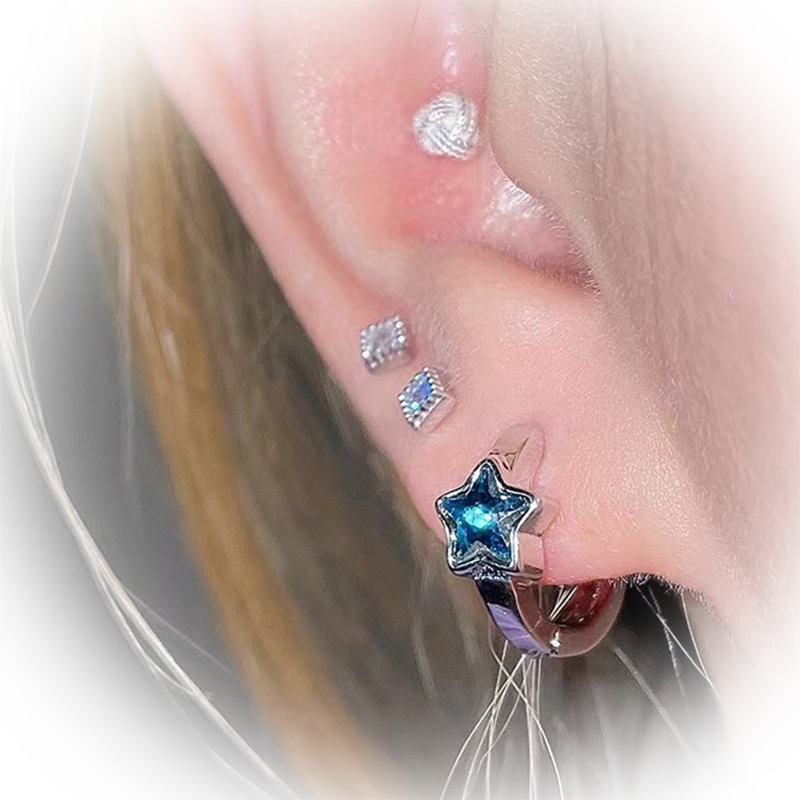 Y2K Blue Wishing Star Earrings