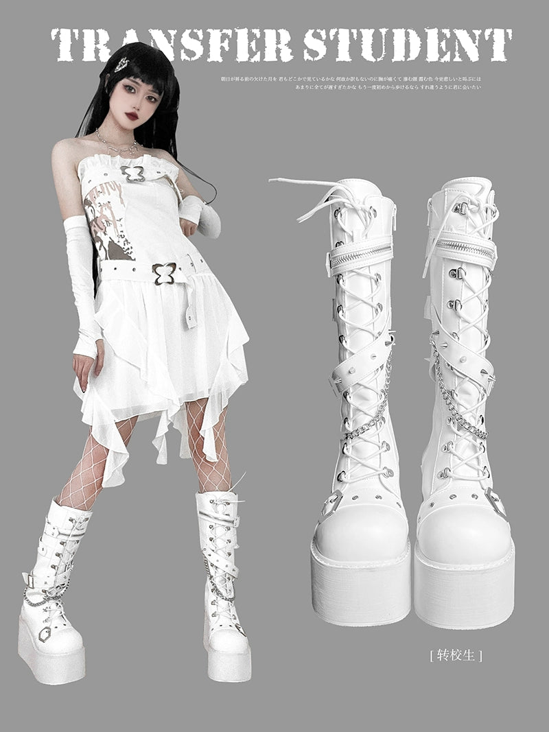 Punk thick soled knight boots