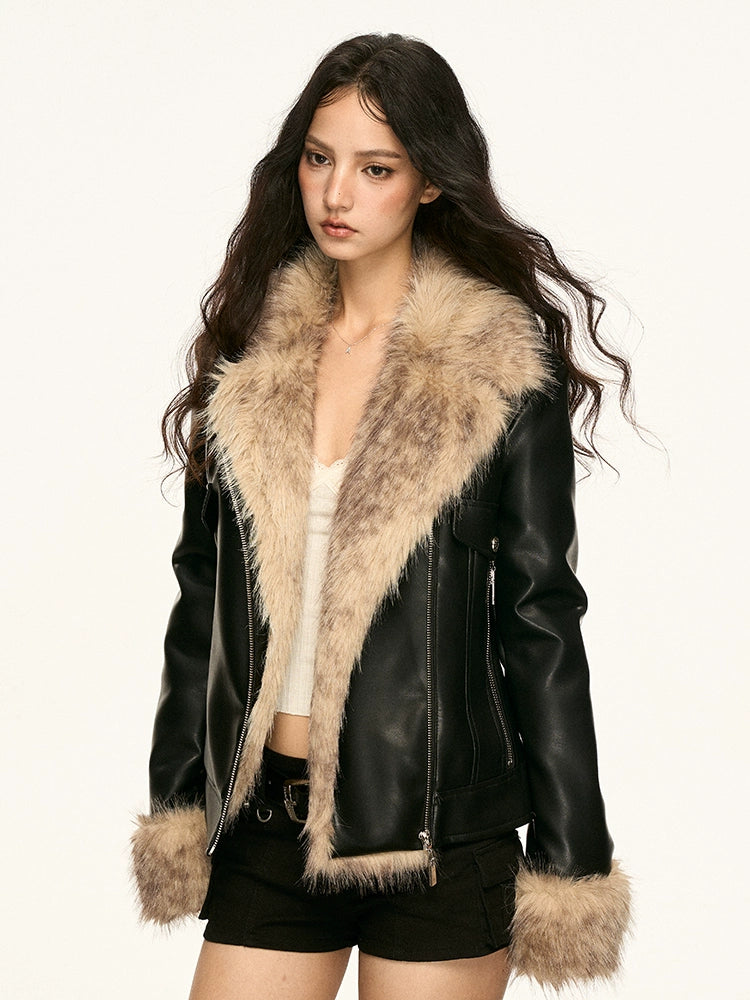 Retro faux fur jacket