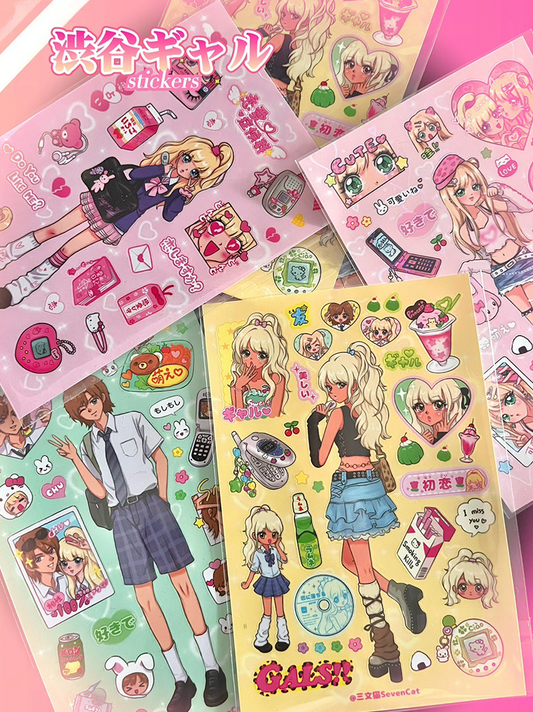 Shibuya Spicy Sister Showa Character Stickers