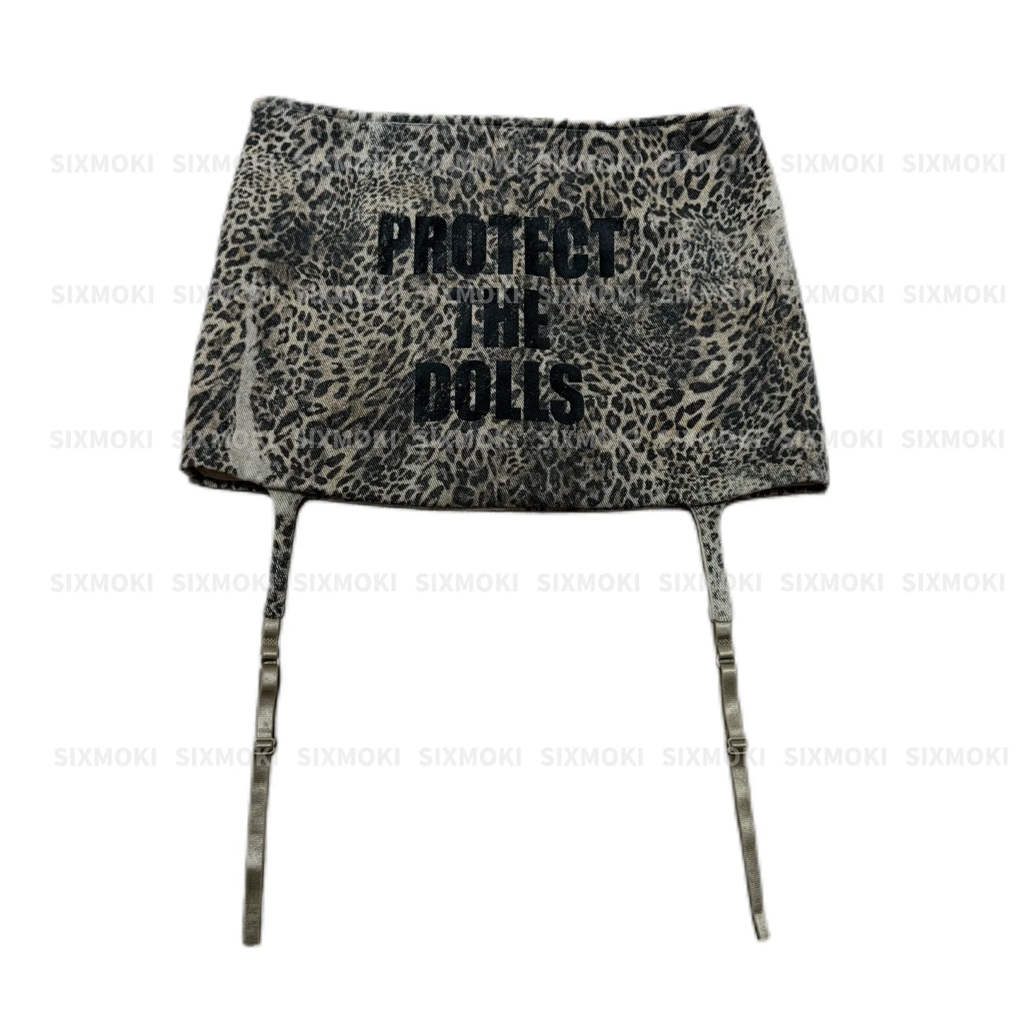 leopard print monogram stocking +skirt