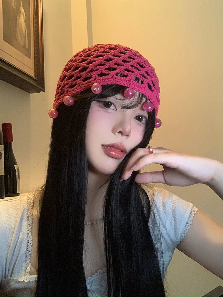 Hand woven hollow round bead toe cap