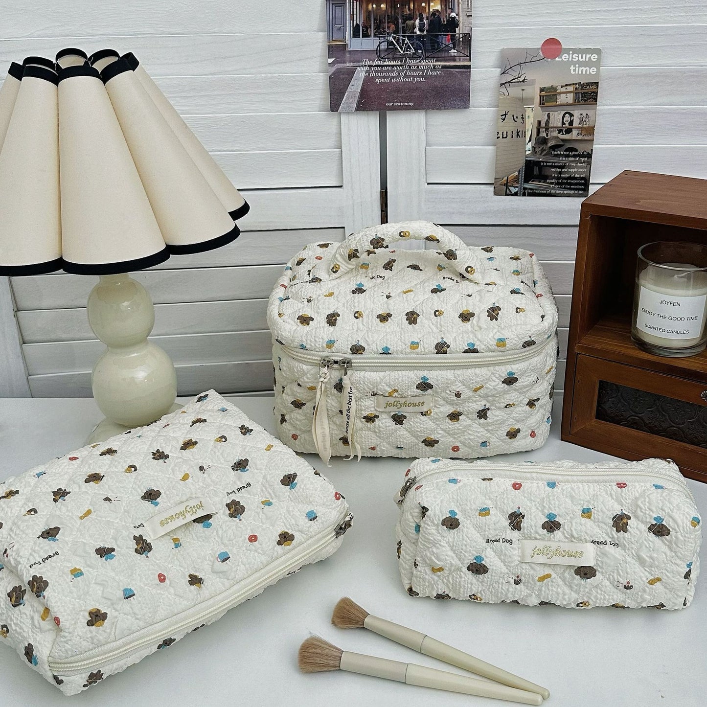 Light Blue Hello Kitty Printed Storage Bag