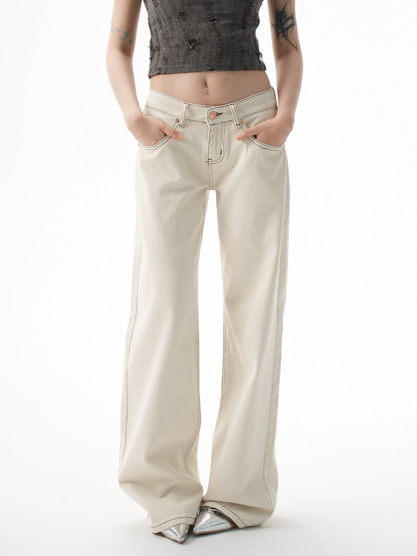 Apricot low rise jeans