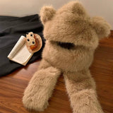 Cute little bear with ears, hat, scarf in one