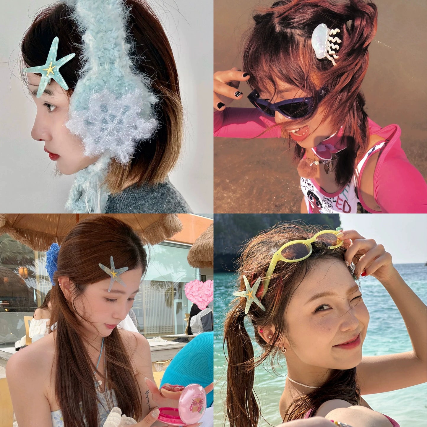 Shell Conch Sea Star Hair Clip