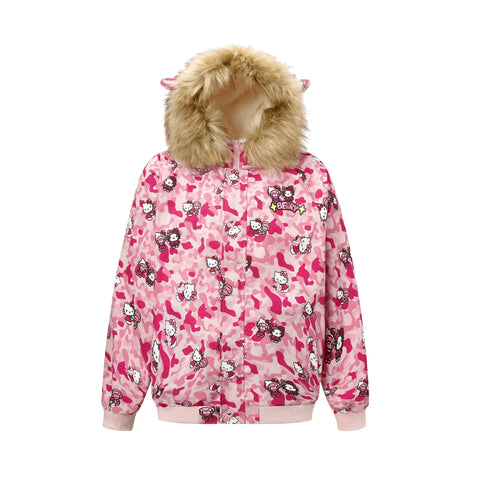 Hello Kitty Pink Camouflage Stand-Up Collar Jacket