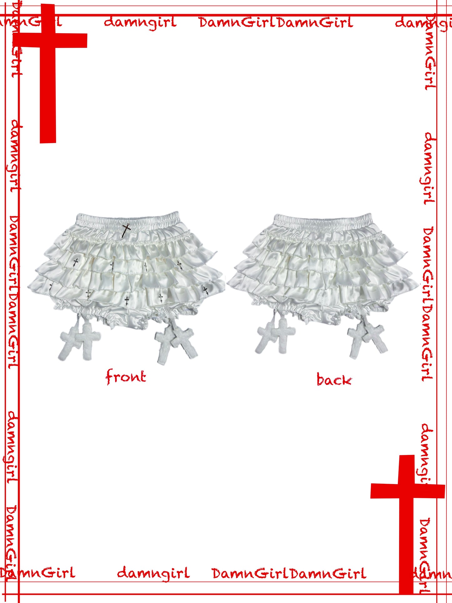 Wine Red Gothic Cross Hollow Modal High Collar Bottom Shirt