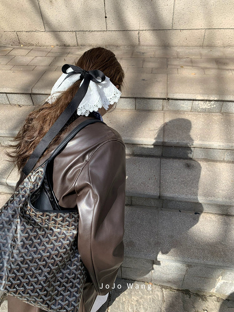 Pure white lace bow hair clip