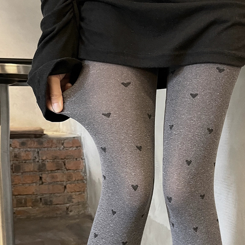 Retro polka dot sesame grey pantyhose