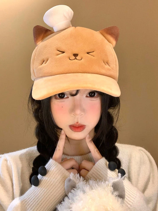 Cute roasted kitten chef hat