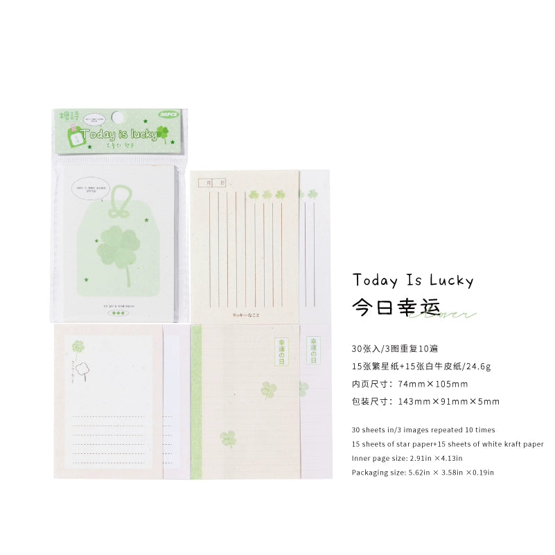 30pcs Four Leaf Clover Lucky Day Notebook