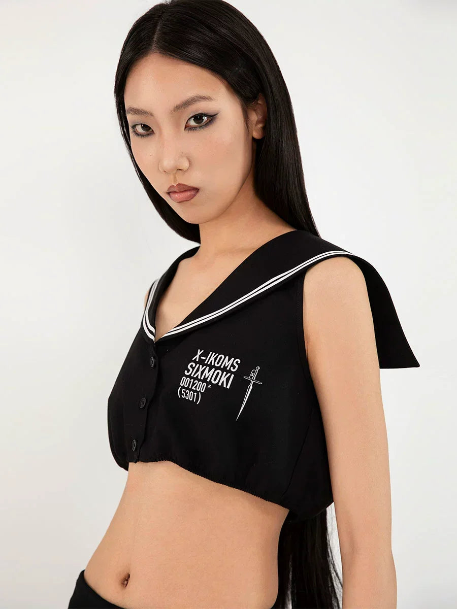 Navy neck bubble top shorts set