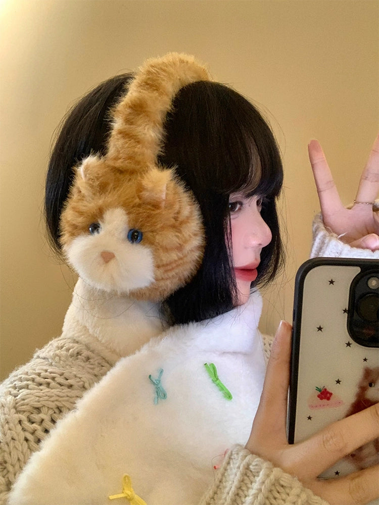 Cat plush earmuffs