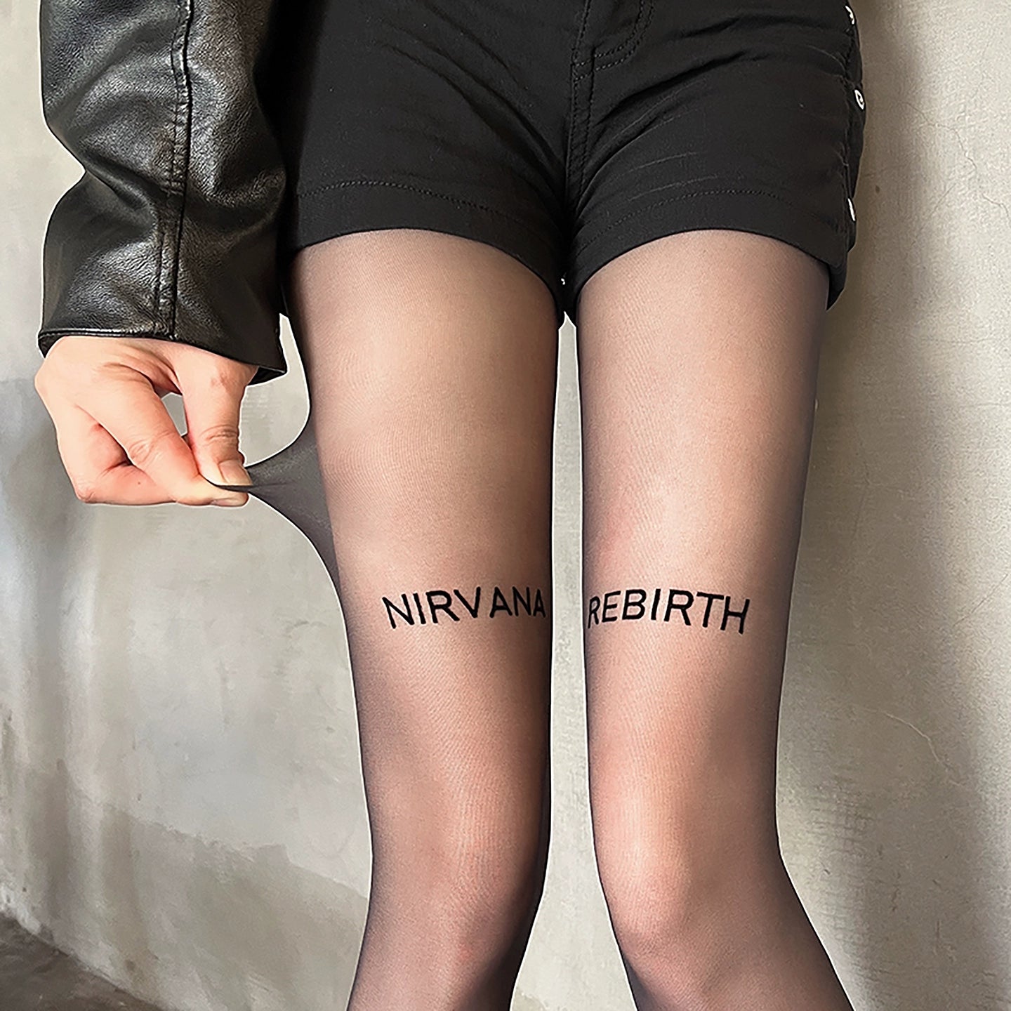 Letter flocking ultra-thin pantyhose