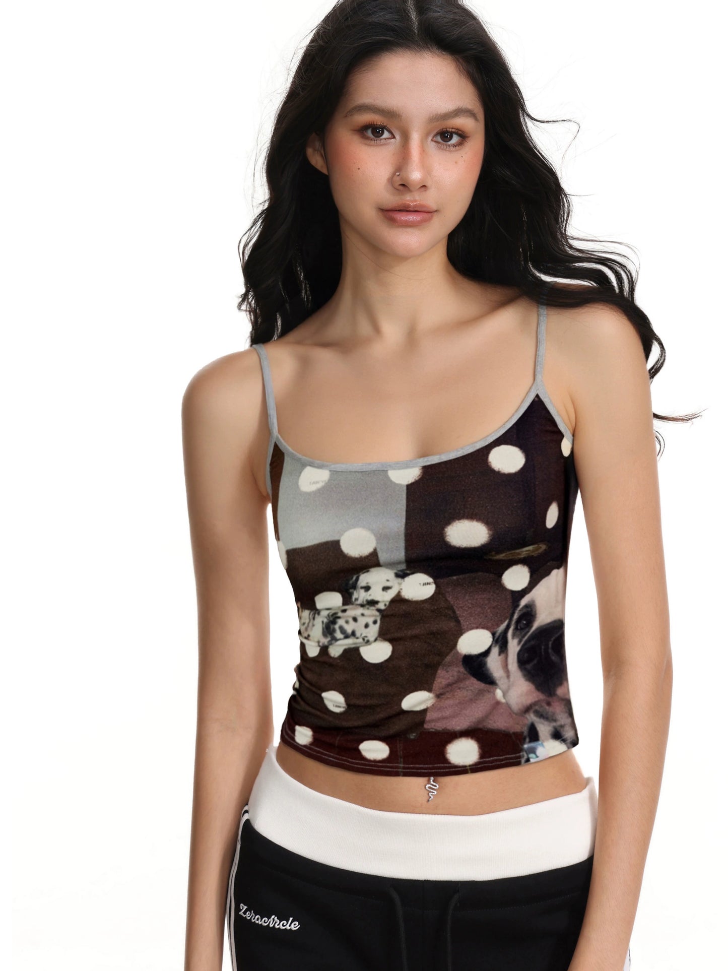 Dog printed short top