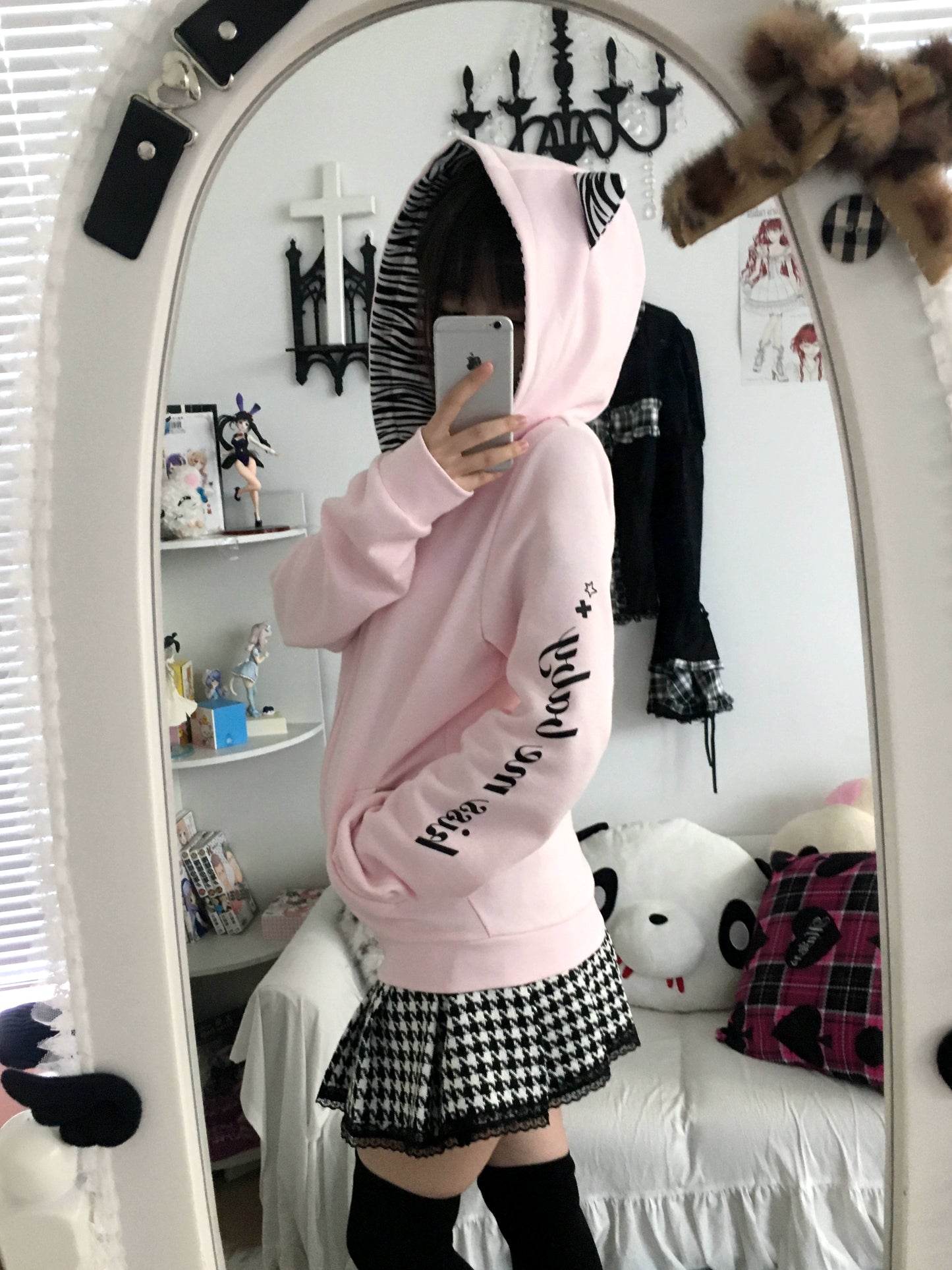 skull print leopard print zebra print patchwork sweatshirt