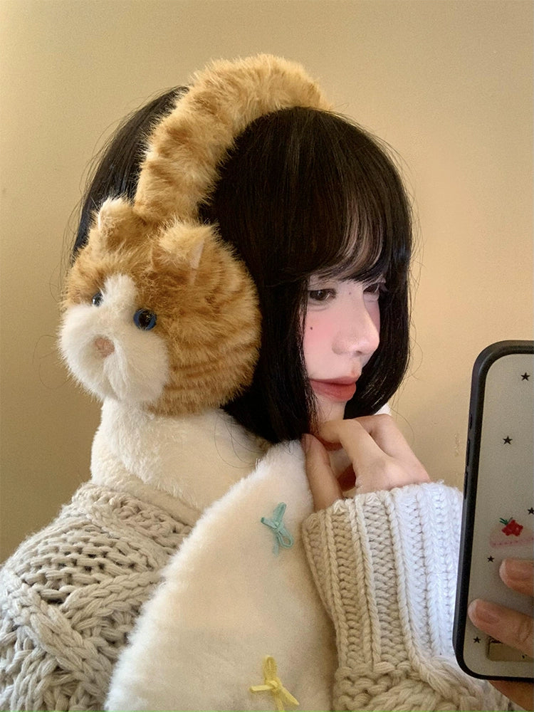 Cat plush earmuffs