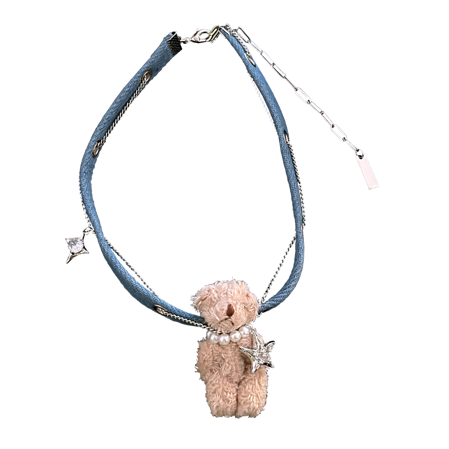 Y2K Plush Bear Rabbit Cowboy Chocker