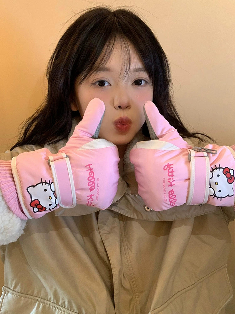 Hello Kitty ski gloves