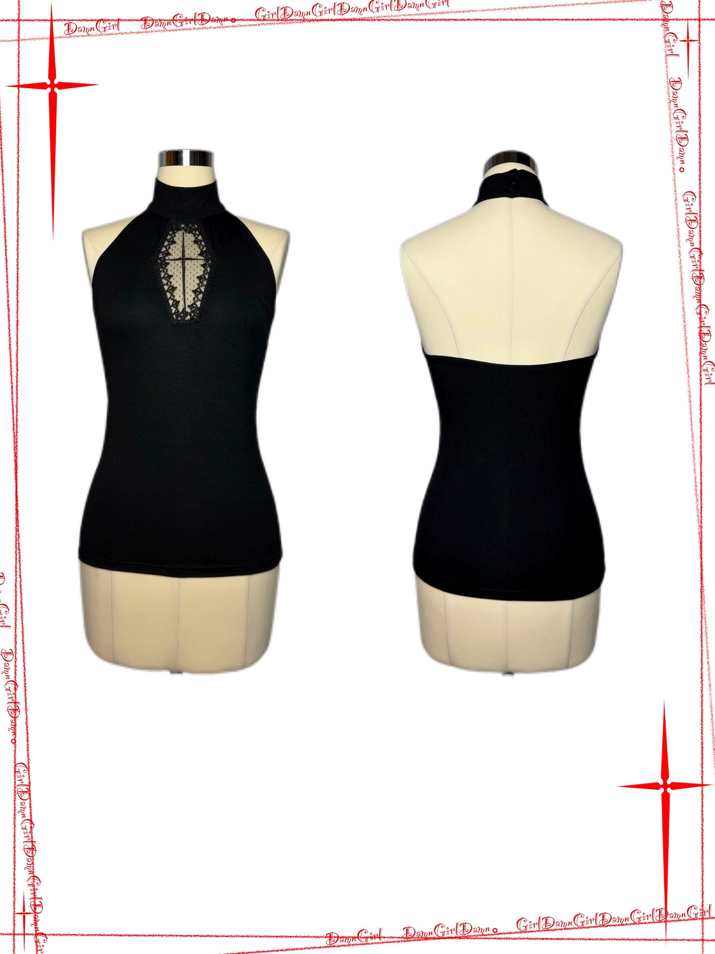 Dark Gothic style cross embroidered engraved vest