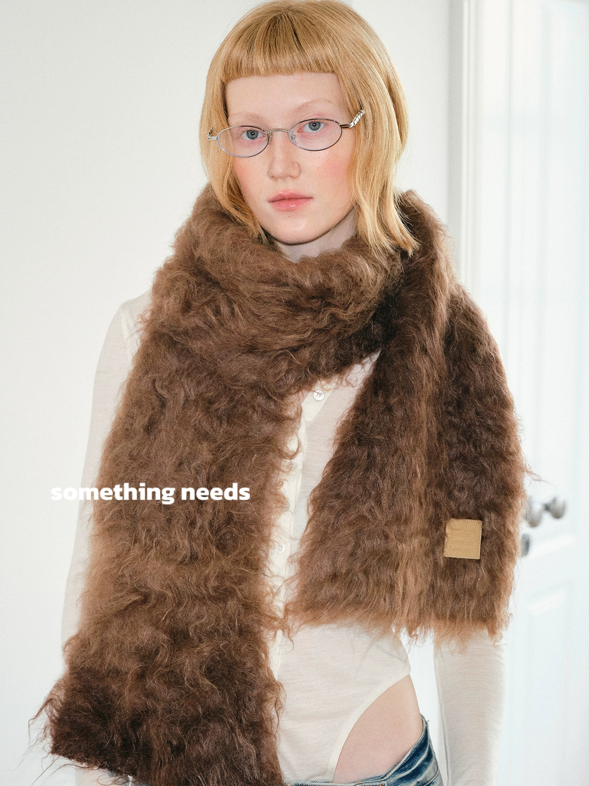 Gradient warm soft plush scarf