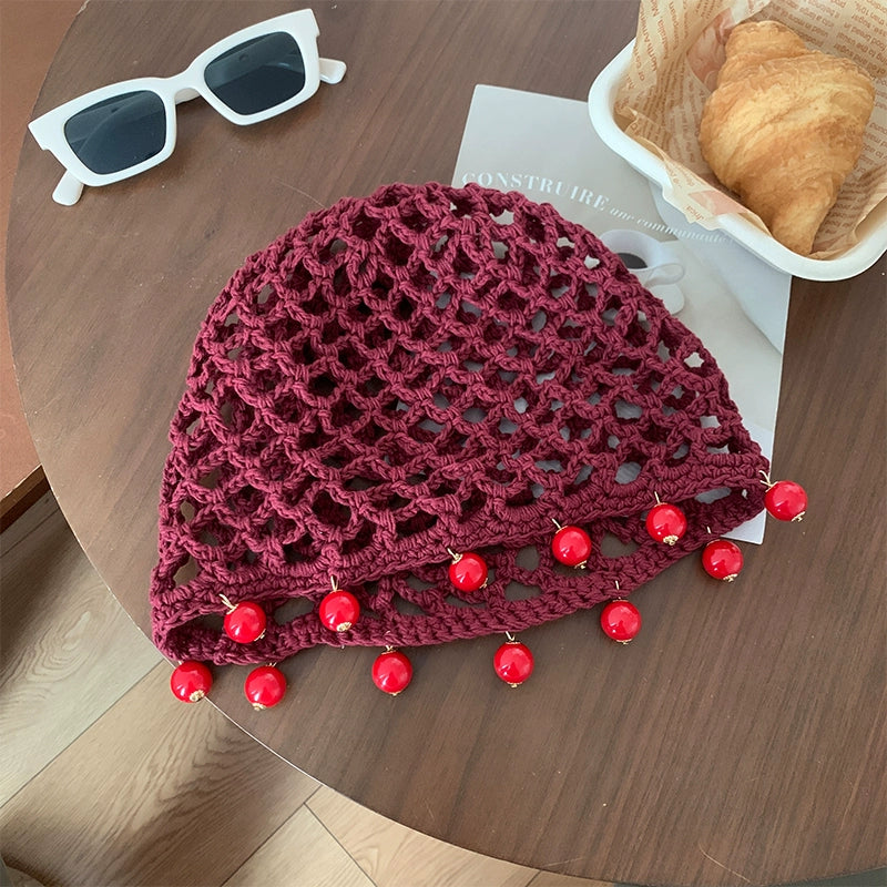 Hand woven hollow round bead toe cap