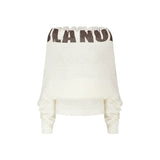 off-shoulder hooded woolen dress