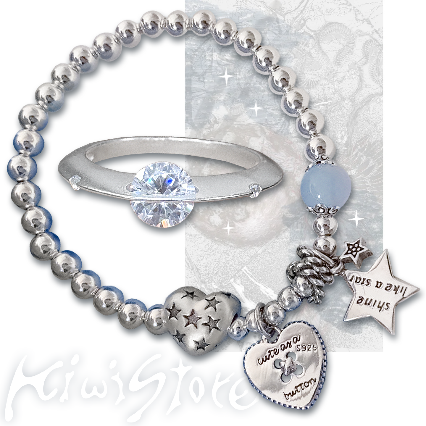 Zircon Ring Bracelet with Circular Principle