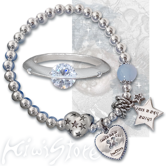 Zircon Ring Bracelet with Circular Principle