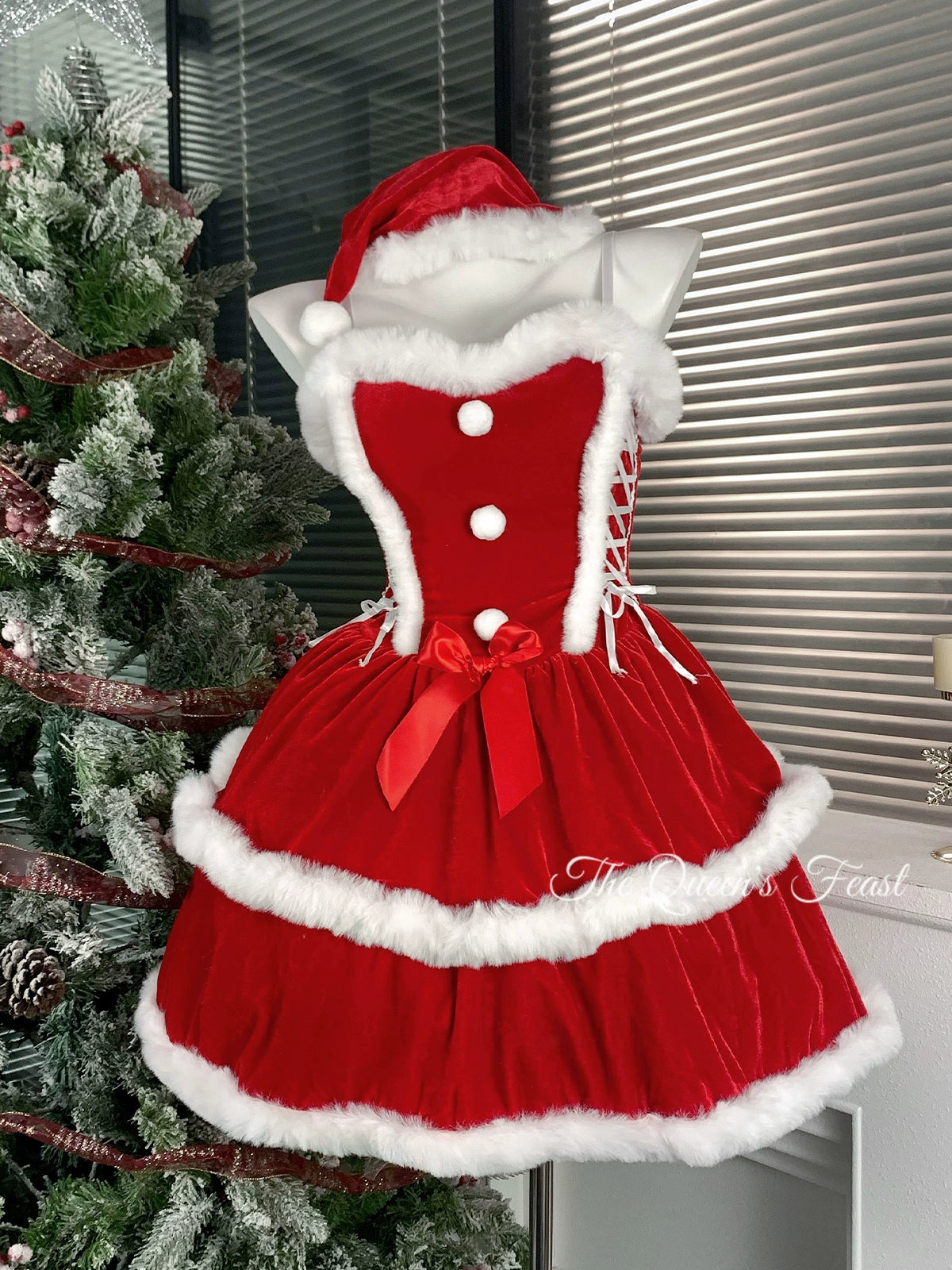 Christmas First Snow | Christmas Dress Velvet strapless Lolita Dress