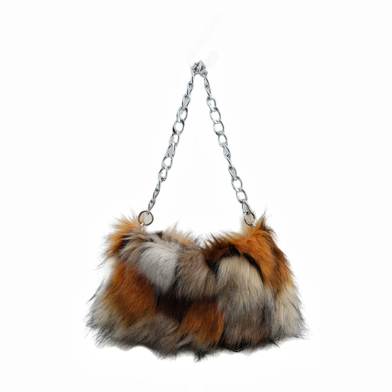 Leopard print furry bag