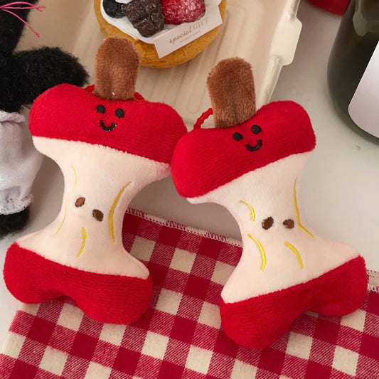 Take a bite of the apple plush pendant