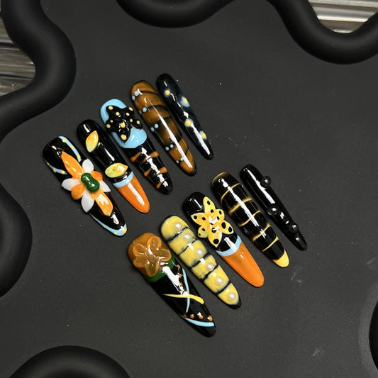 Carved and dyed three-dimensional handmade armor piece