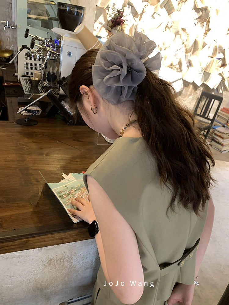 Grey organza headband