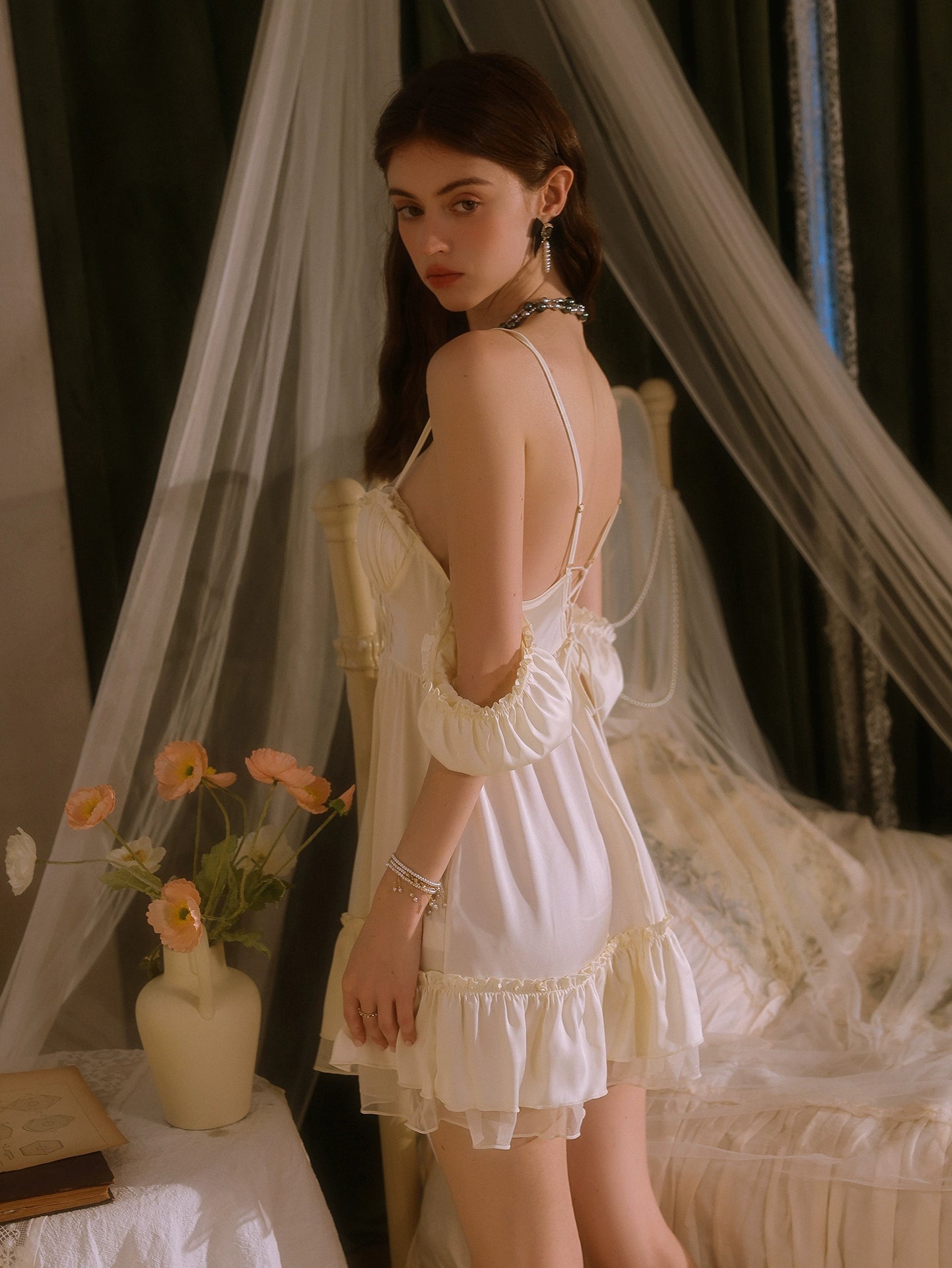 blue Ice silk mini dress