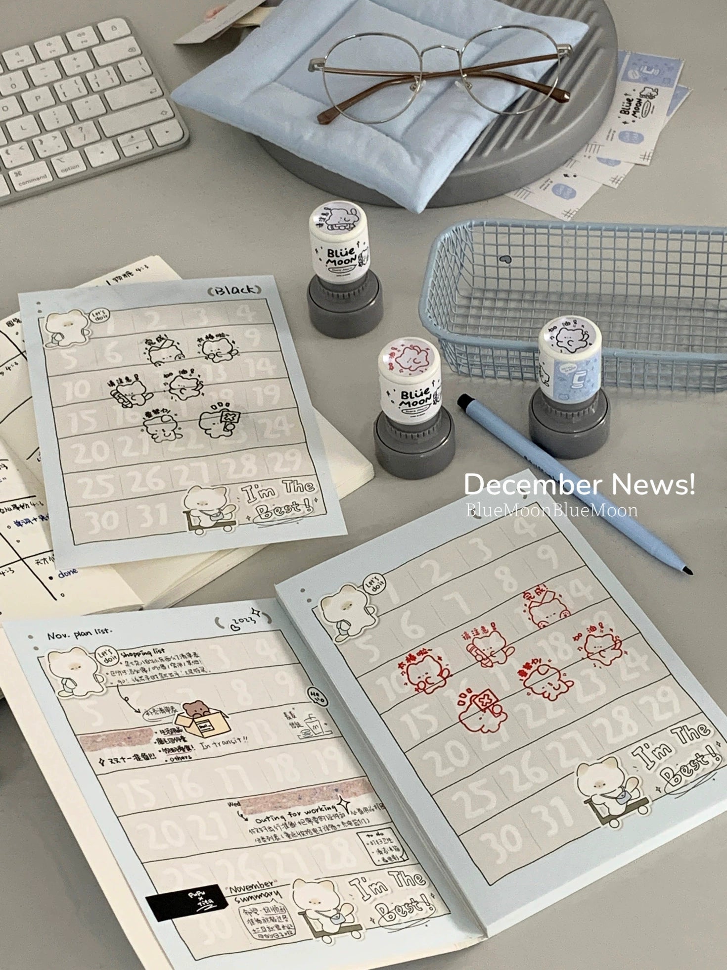 B6 Mantou Cat Clock in Monthly Plan Inside Page Manual Account Materials