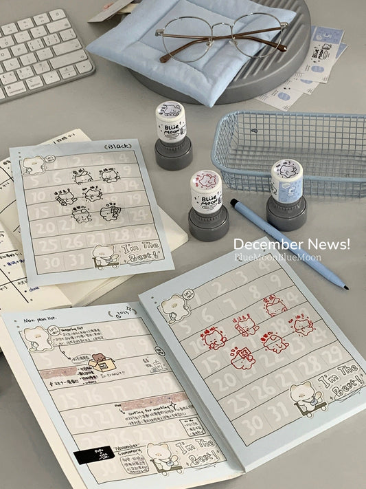 B6 Mantou Cat Clock in Monthly Plan Inside Page Manual Account Materials