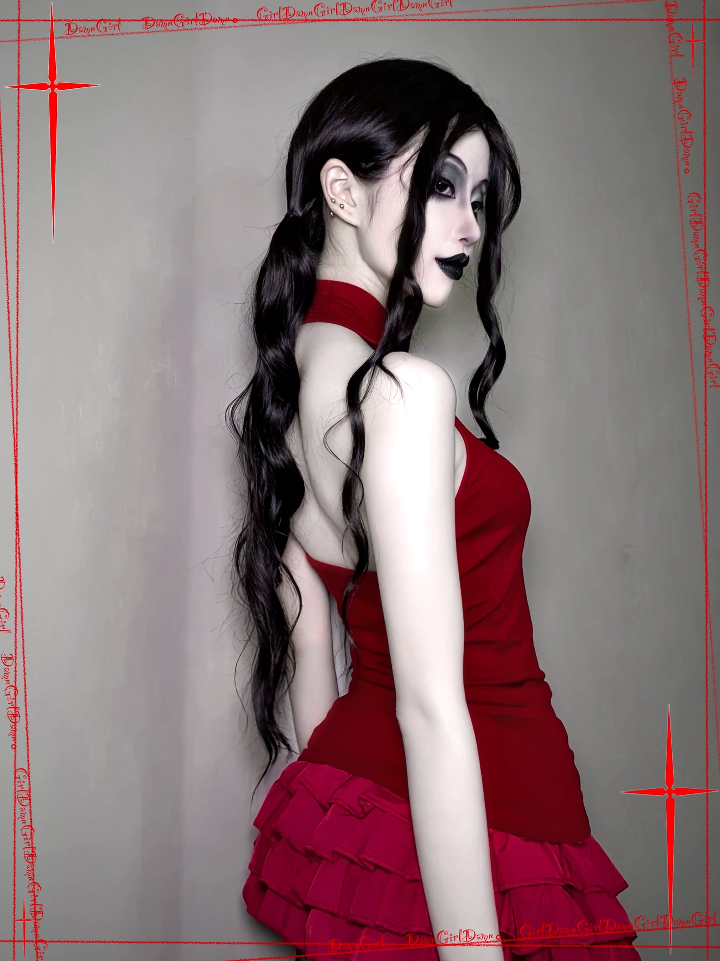 Dark Gothic style cross embroidered hollow vest