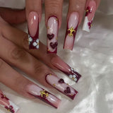 Cute cherry glitter diamond nail tip