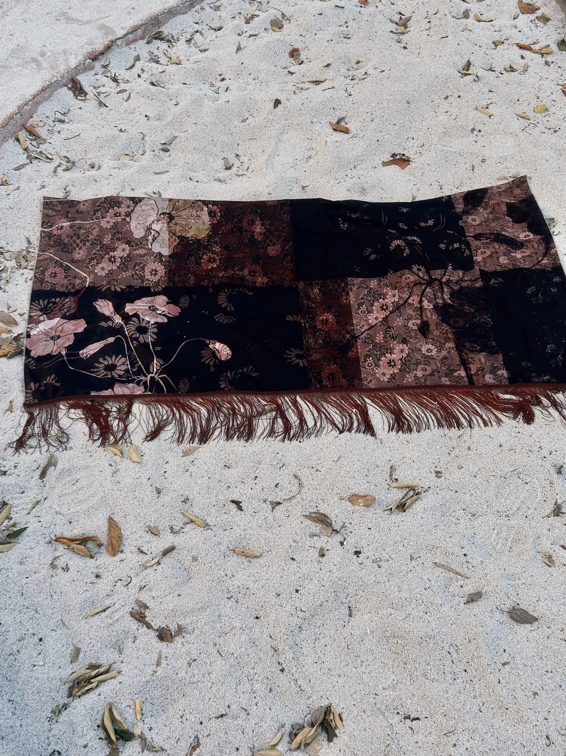 Swaying handmade fringed vintage hanging cloth background cloth