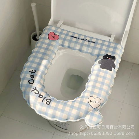 Cartoon cat lace toilet seat cushion