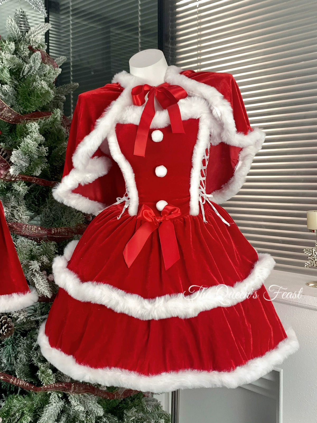 Christmas First Snow | Christmas Dress Velvet strapless Lolita Dress