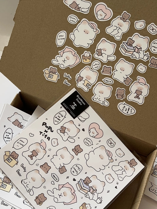 Pupu Cute Kitten PVC Stickers