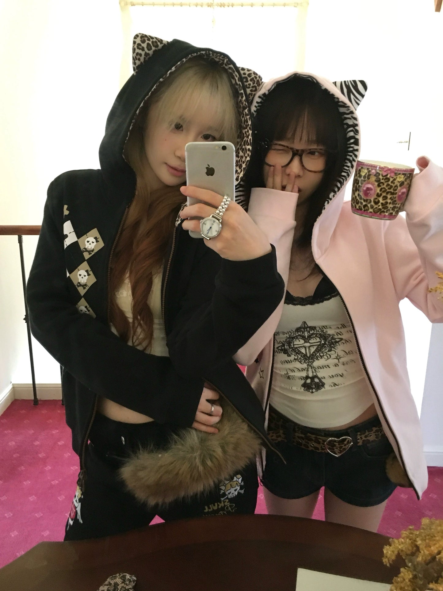 skull print leopard print zebra print patchwork sweatshirt