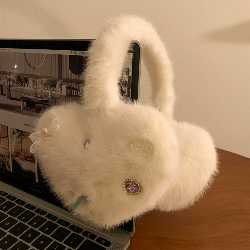 Bow shaped love plush earmuffs