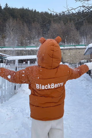 Dropout Bear Full Zip Embroidered Down plush Jacket