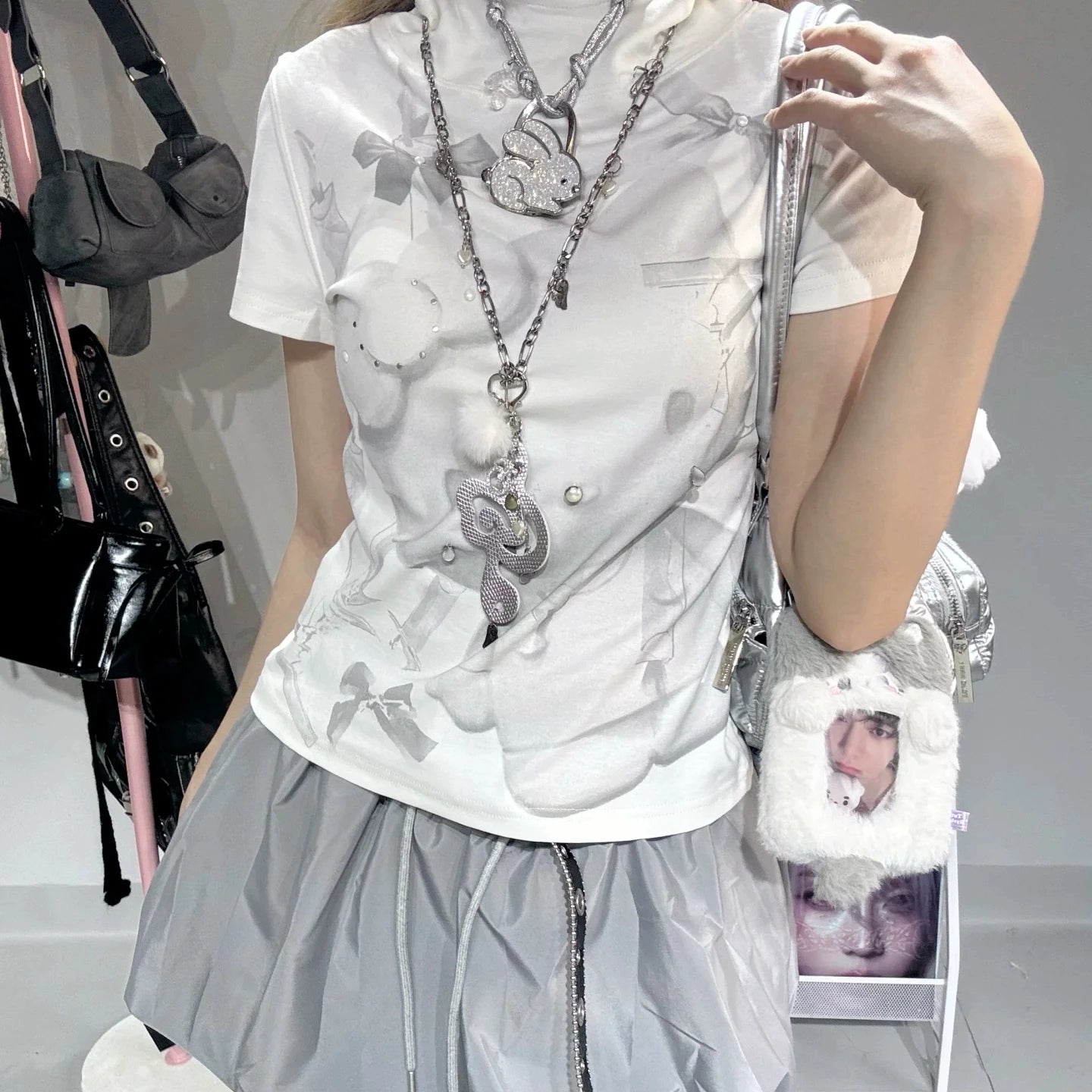 Angel playing musical notes necklace package pendant