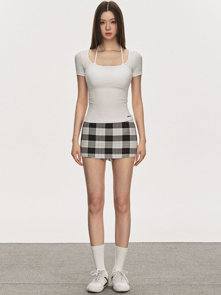 polka dots mini skirt